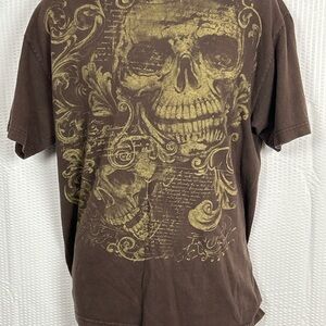 Men's Brown Skull Graphic Tee
